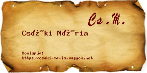 Csáki Mária névjegykártya